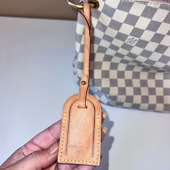 100% Louis Vuitton Graceful PM Shoulder Bag Damier Azur - Picture 13 of 15